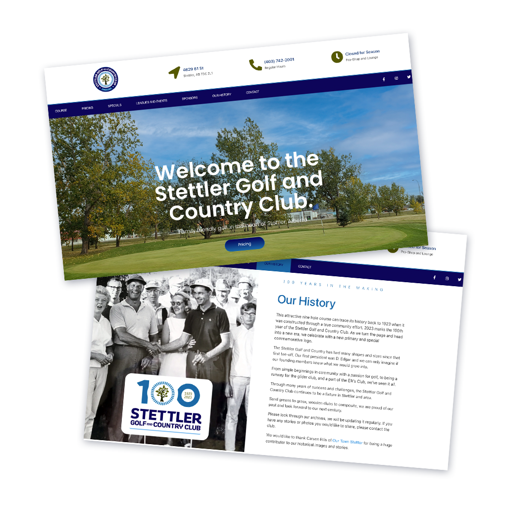 Stettler Golf and Country Club new website